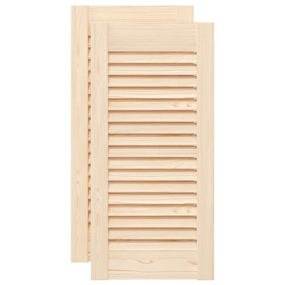 Vidaxl kastdeuren met lamellen 2 st 61,5x29,5 cm massief grenenhout