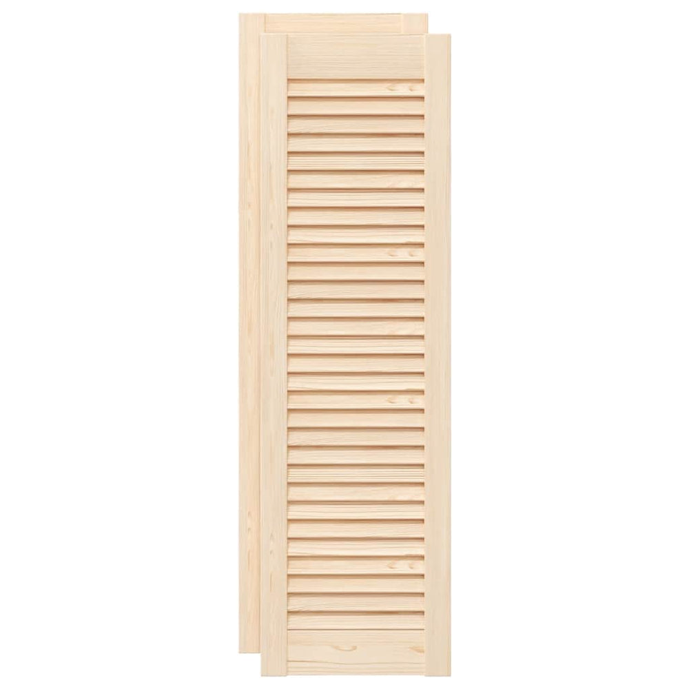 Vidaxl kastdeuren met lamellen 2 st 99x29,5 cm massief grenenhout