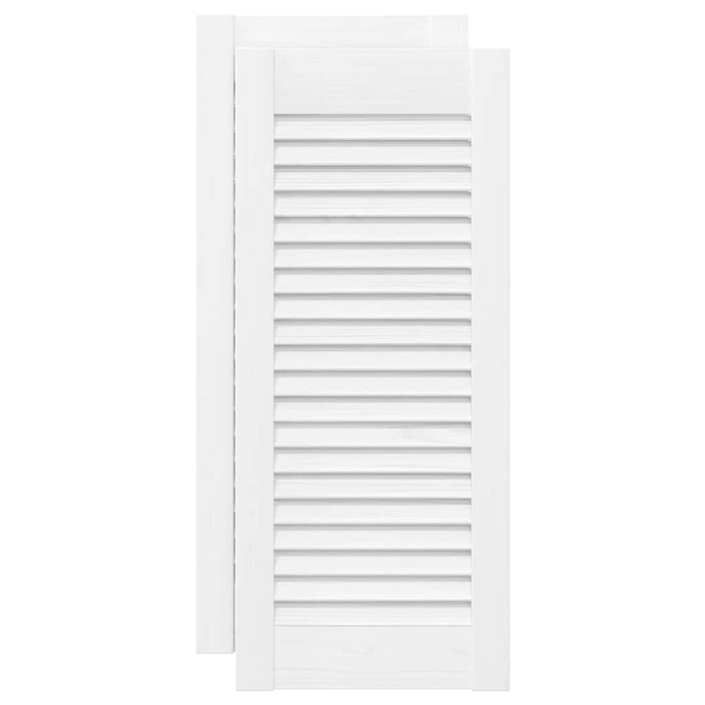 Vidaxl kastdeuren louvredesign 2 st 61,5x29,5 cm wit