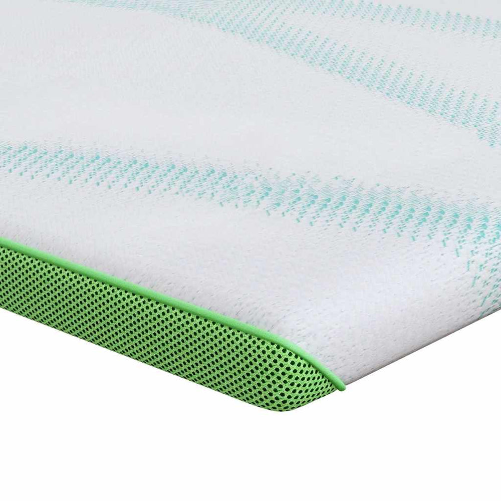 Vidaxl matrastopper wit en groen 80 x 200 cm jacquard stof