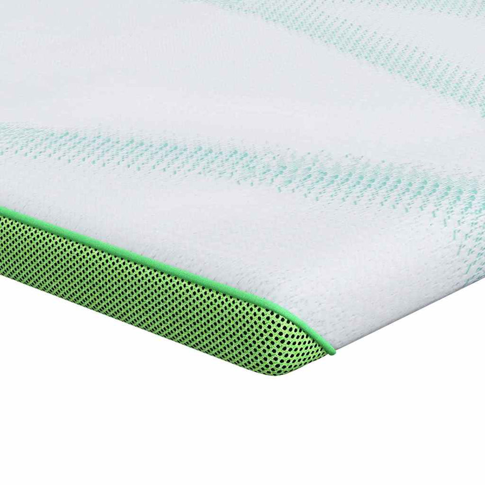 Vidaxl matrastopper wit en groen 70 x 200 cm jacquard stof