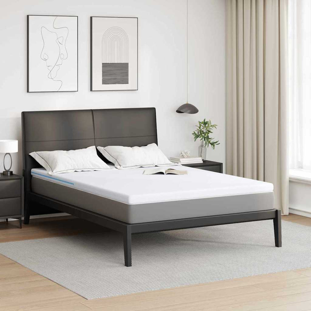 Vidaxl matrastopper wit 140 x 190 cm jacquard stof