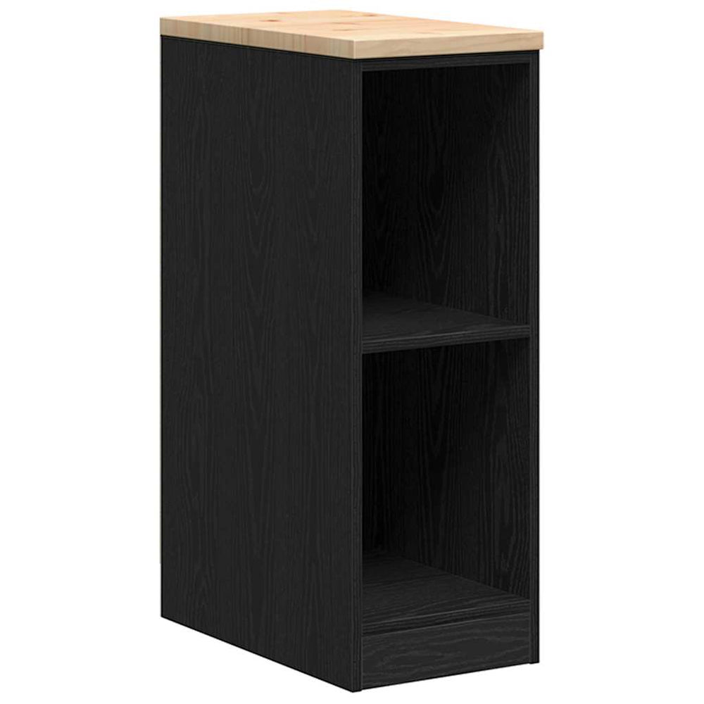 Vidaxl garagekast 30x51x85 cm massief grenenhout zwart