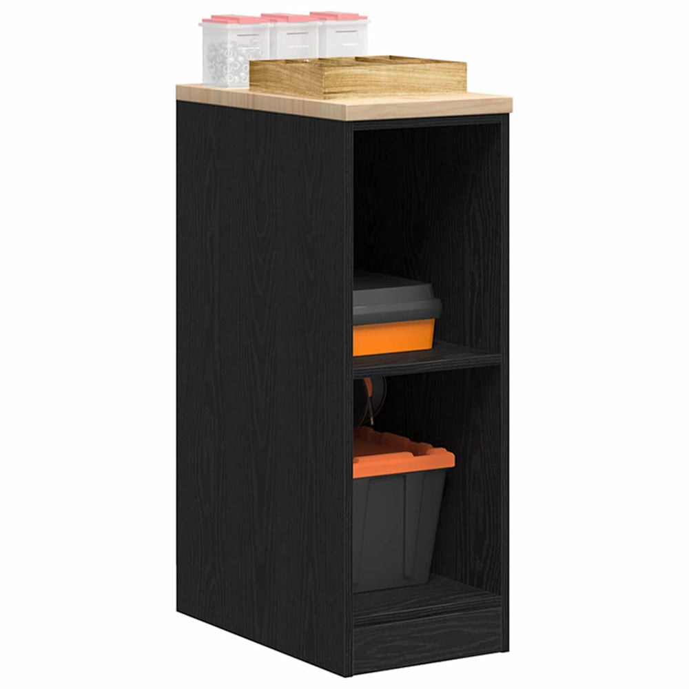 Vidaxl garagekast 30x51x85 cm massief grenenhout zwart