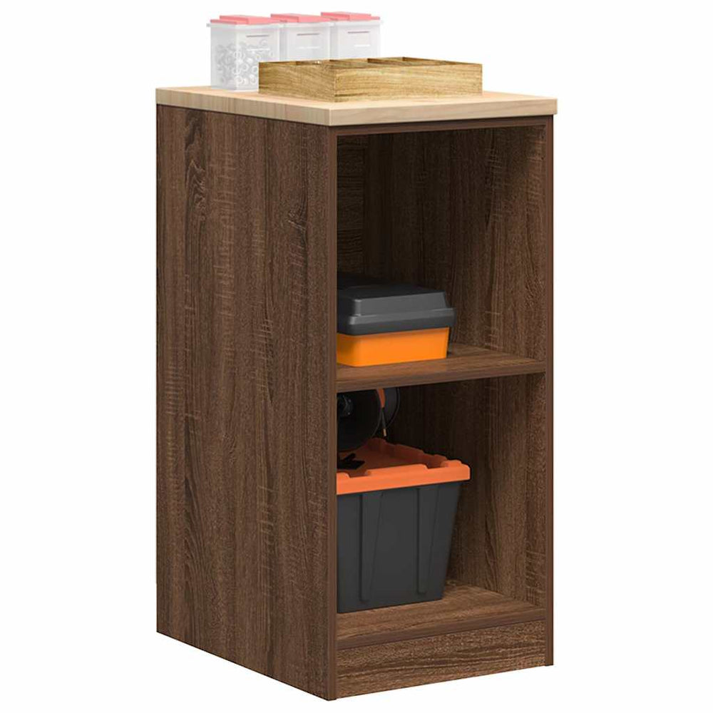 Vidaxl garagekast 40x51x85 cm massief grenenhout bruin eikenkleurig