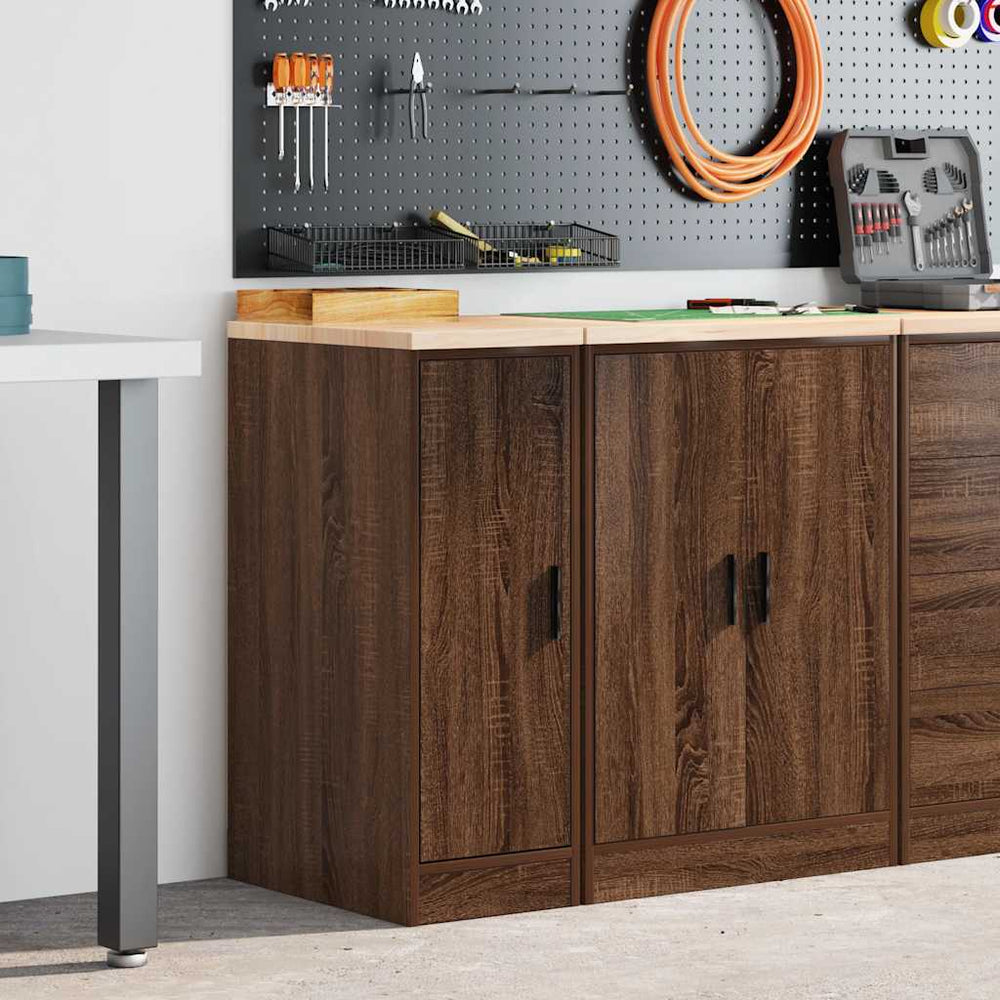 Vidaxl garagekast 30x51x85 cm massief grenenhout bruin eikenkleurig