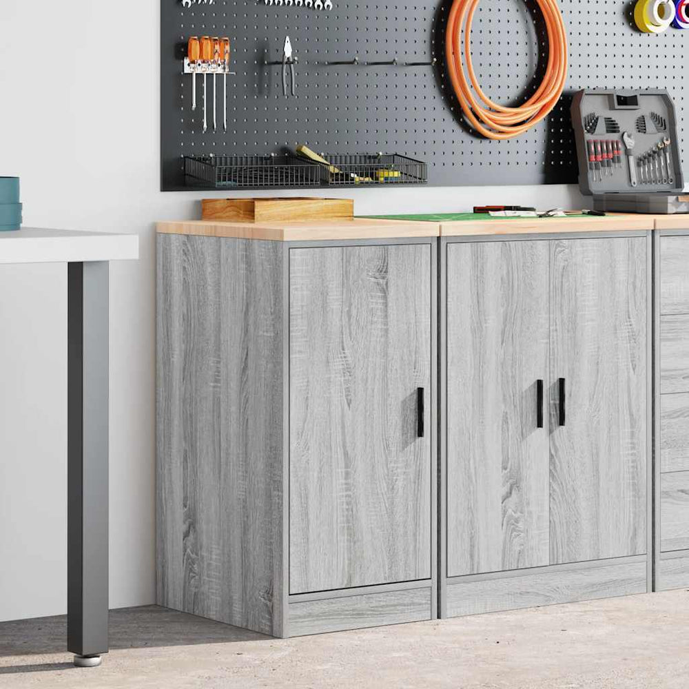 Vidaxl garagekast 40x51x85 cm massief grenenhout grijs sonoma