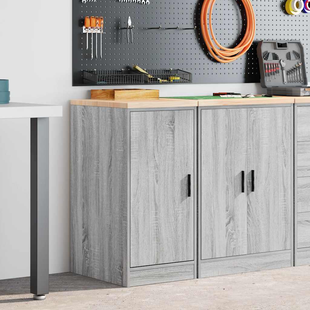 Vidaxl garagekast 40x51x85 cm massief grenenhout grijs sonoma