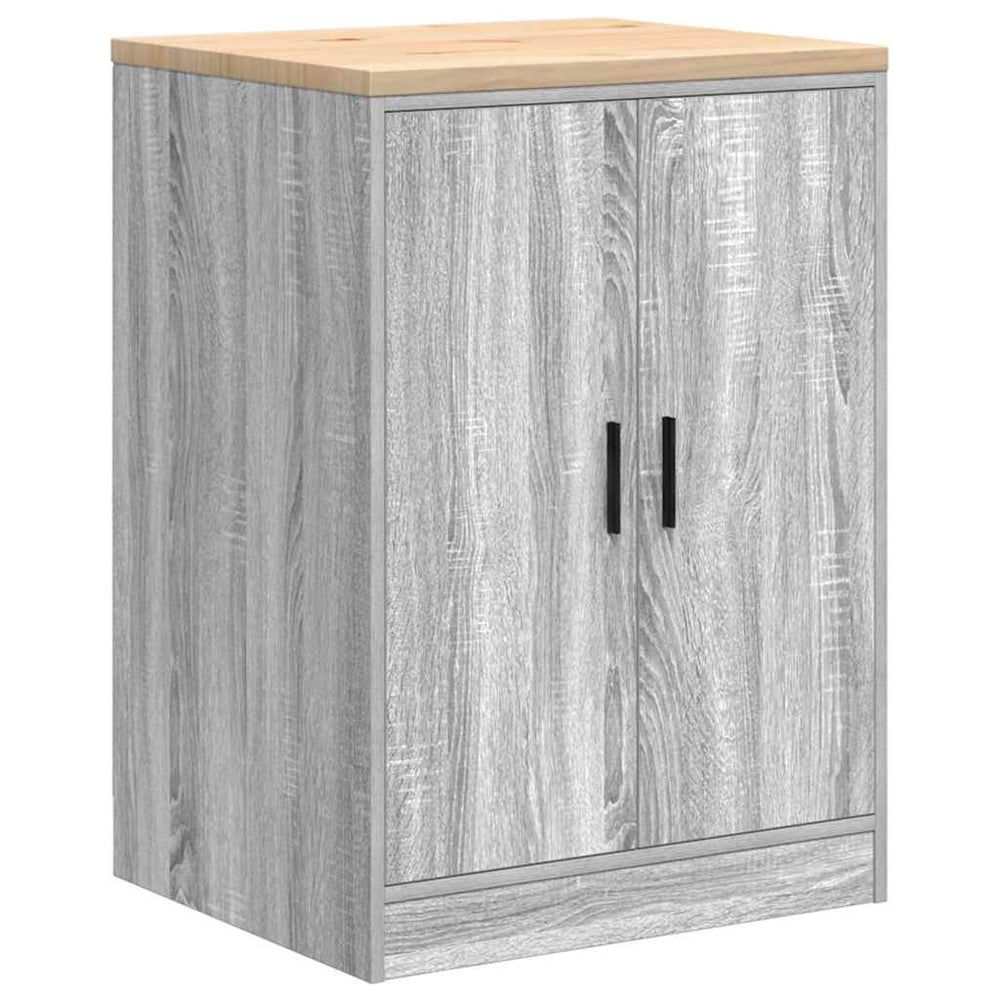 Vidaxl garagekast 60x51x85 cm massief grenenhout grijs sonoma