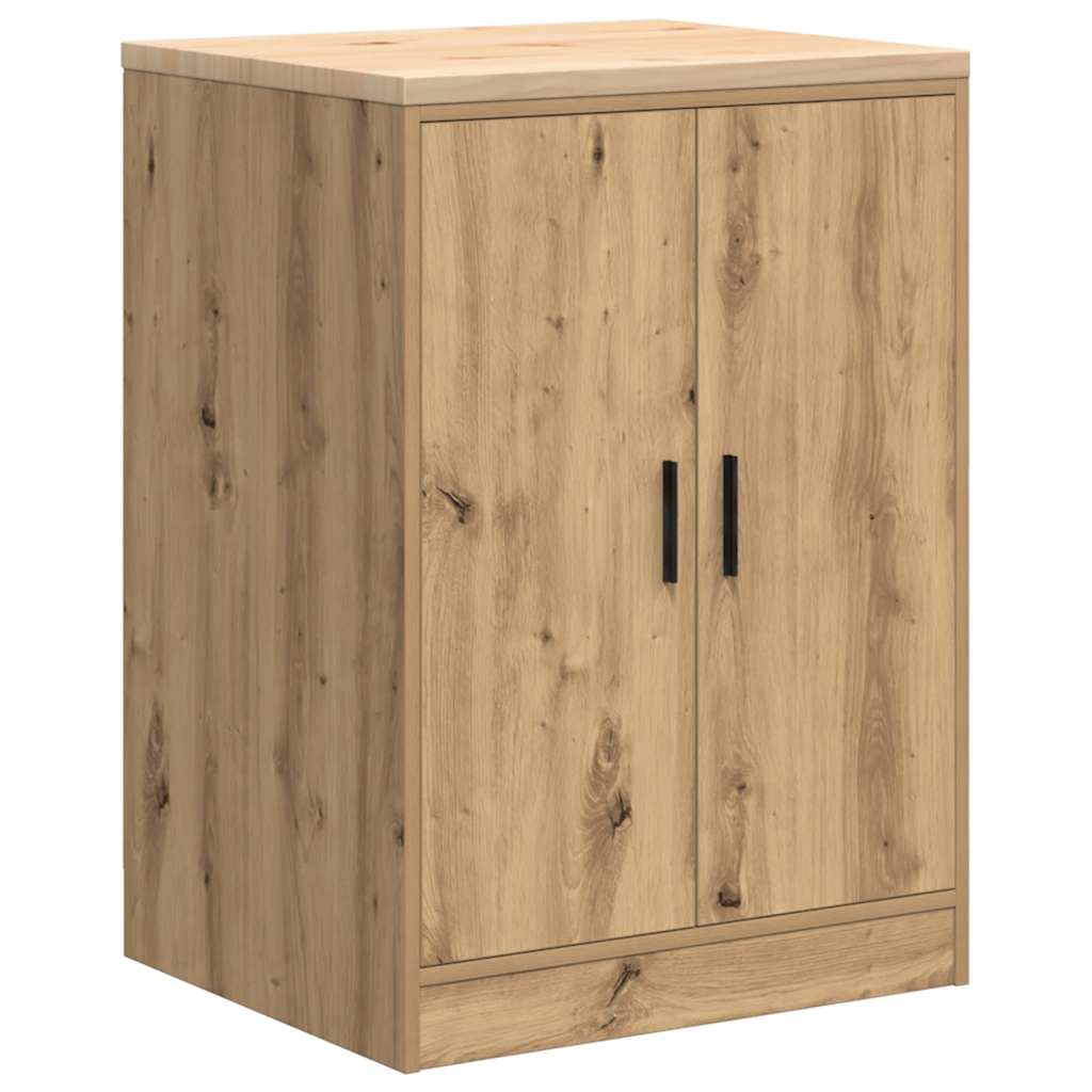 Vidaxl garagekast 60x51x85 cm massief grenenhout artisan eikenkleurig