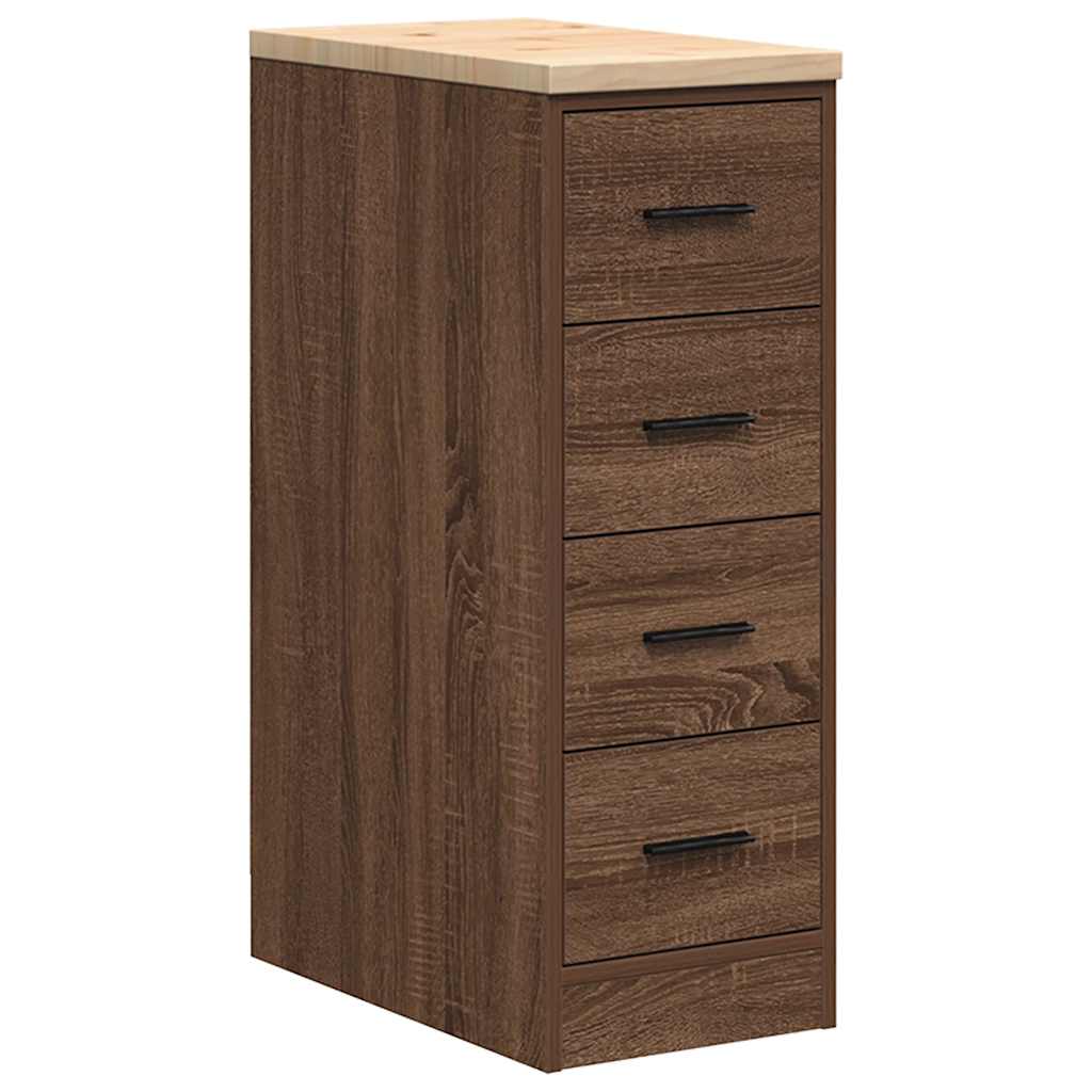 Vidaxl garagekast 30x51x85 cm massief grenenhout bruin eikenkleurig