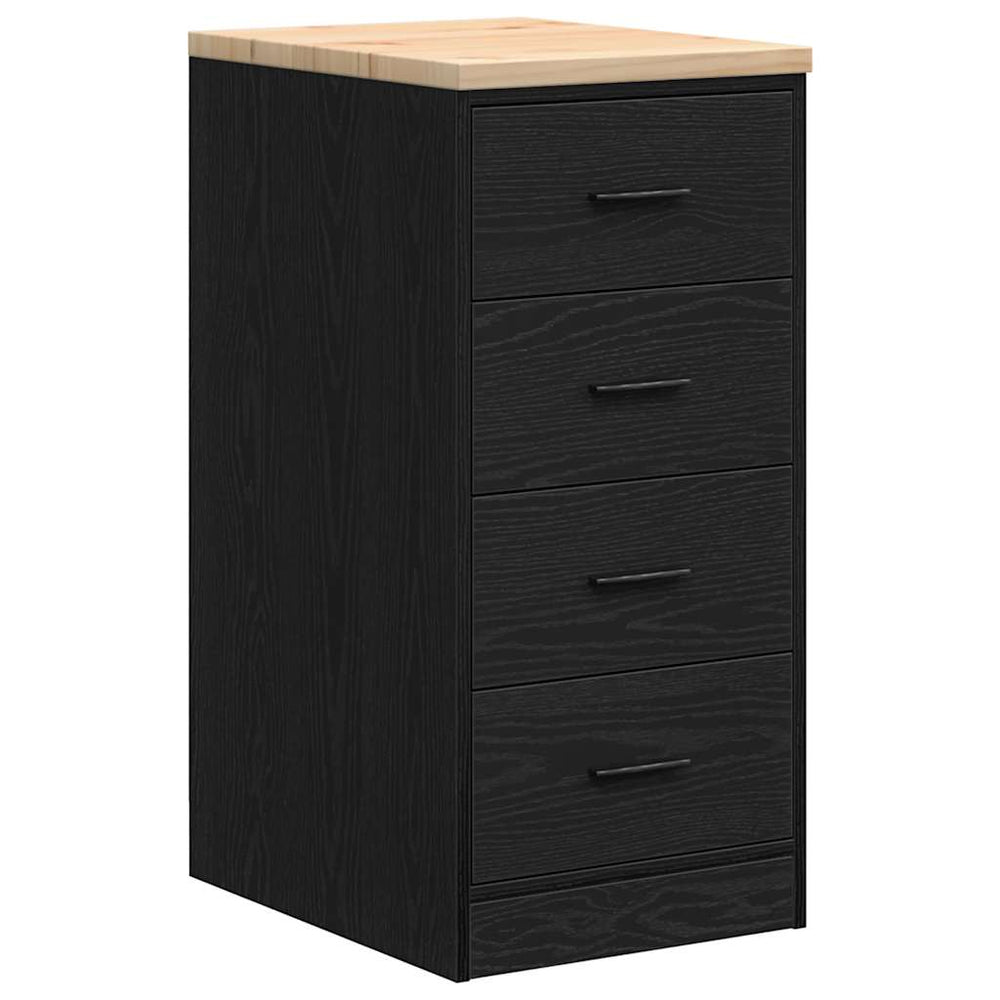 Vidaxl garagekast 40x51x85 cm massief grenenhout zwart