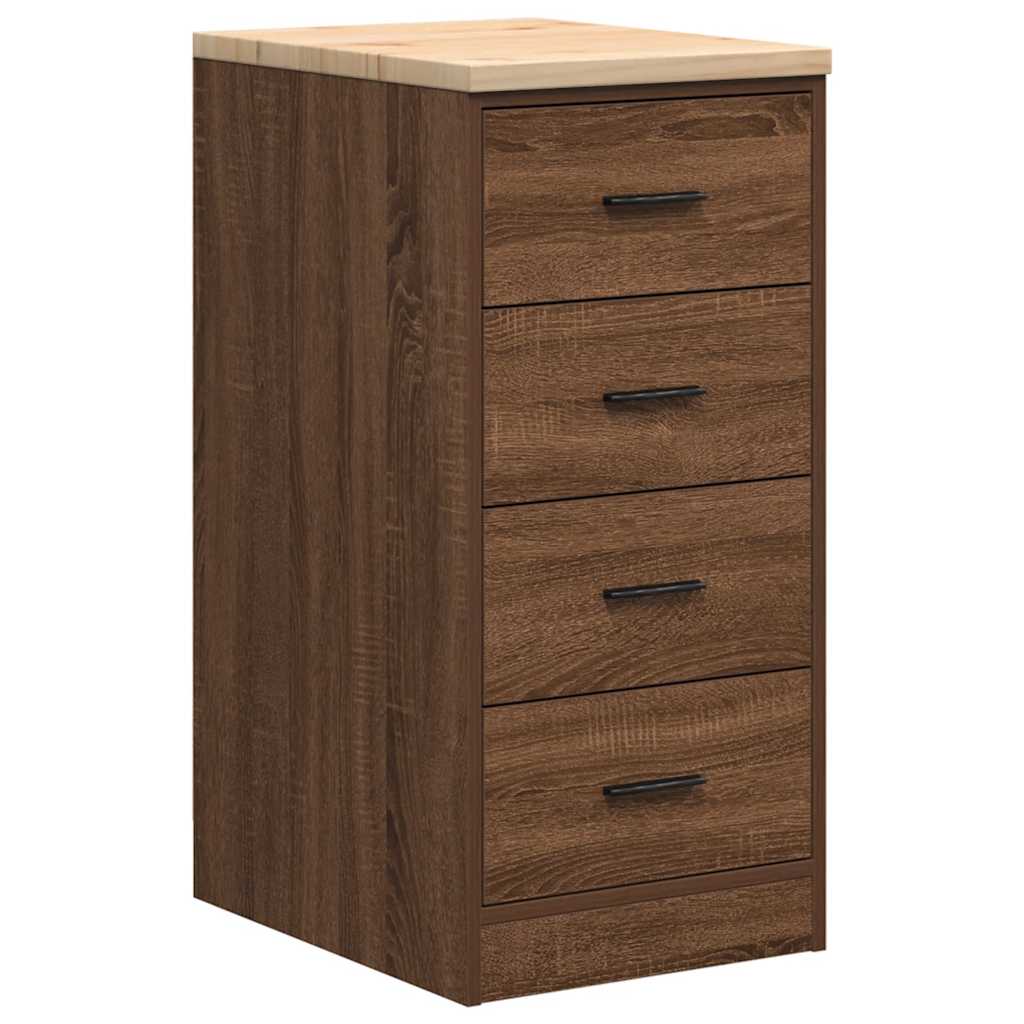 Vidaxl garagekast 40x51x85 cm massief grenenhout bruin eikenkleurig