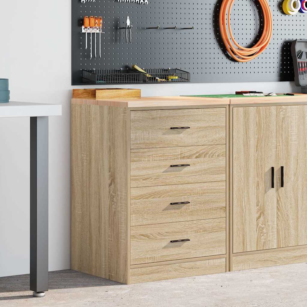 Vidaxl garagekast 60x51x85 cm massief grenenhout sonoma eikenkleurig