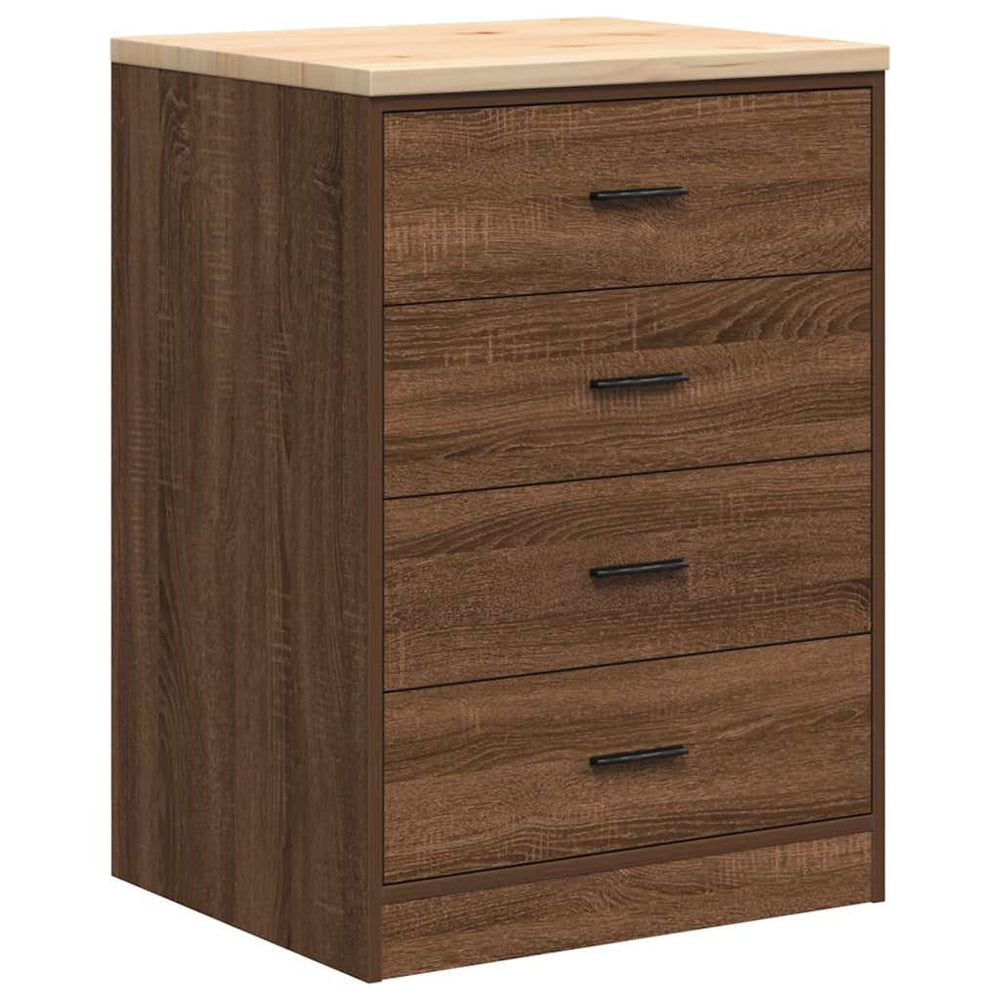 Vidaxl garagekast 60x51x85 cm massief grenenhout bruin eikenkleurig