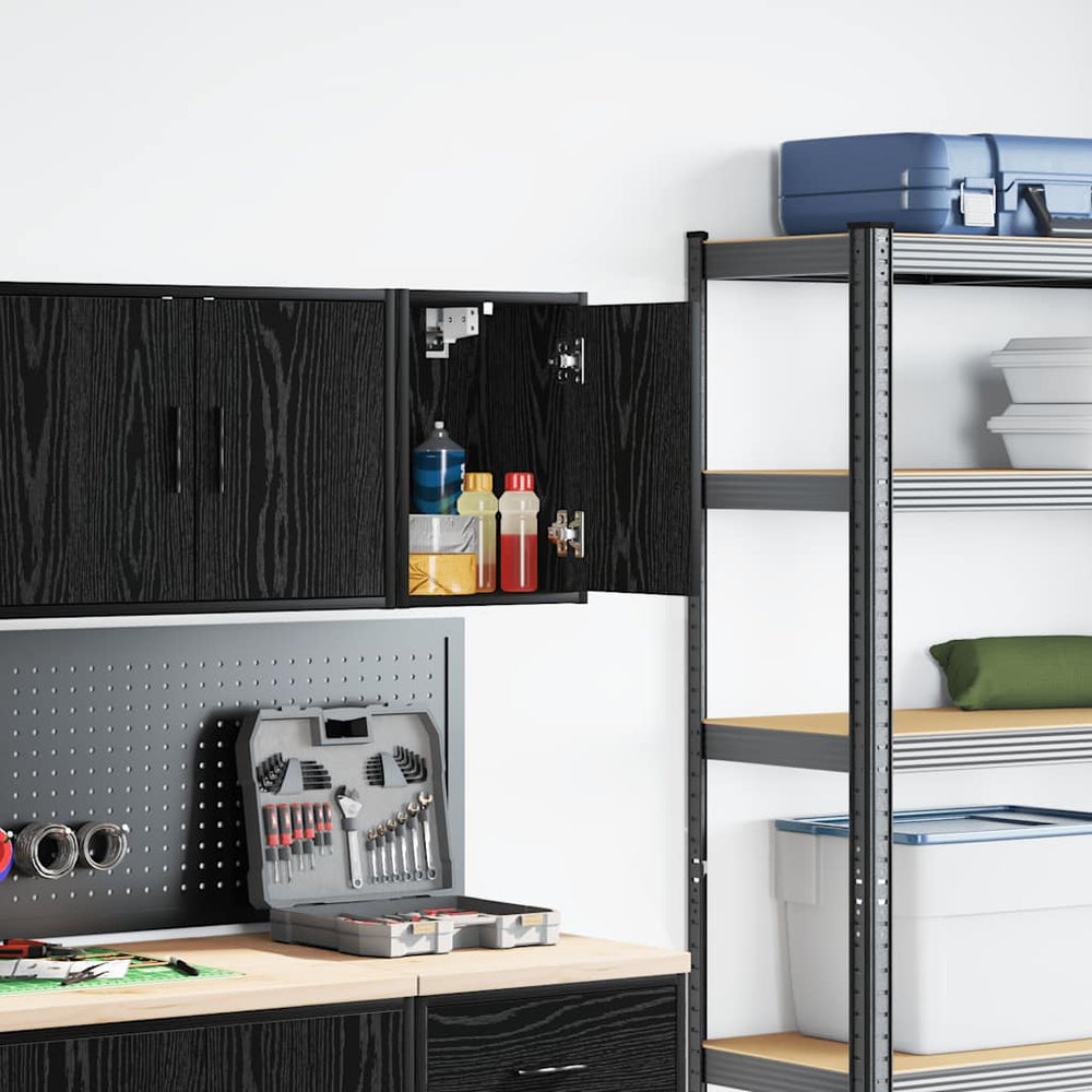 Vidaxl garagewandkast spaanplaat zwart