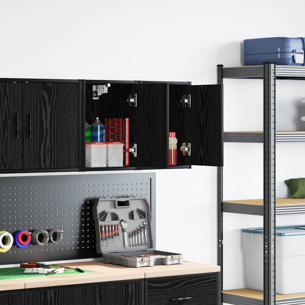 Vidaxl garagewandkasten 2 st spaanplaat zwart