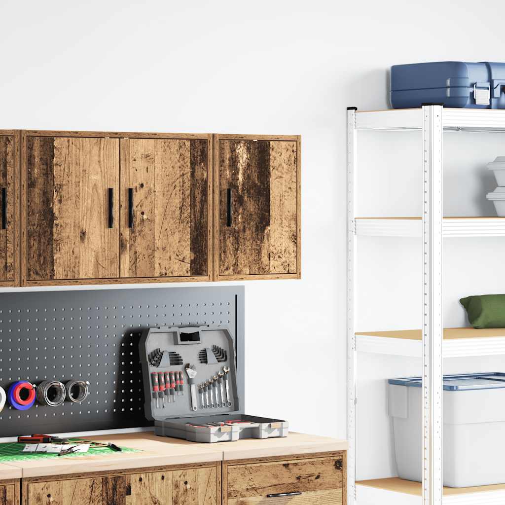 Vidaxl garage wandkast bewerkt hout oud hout