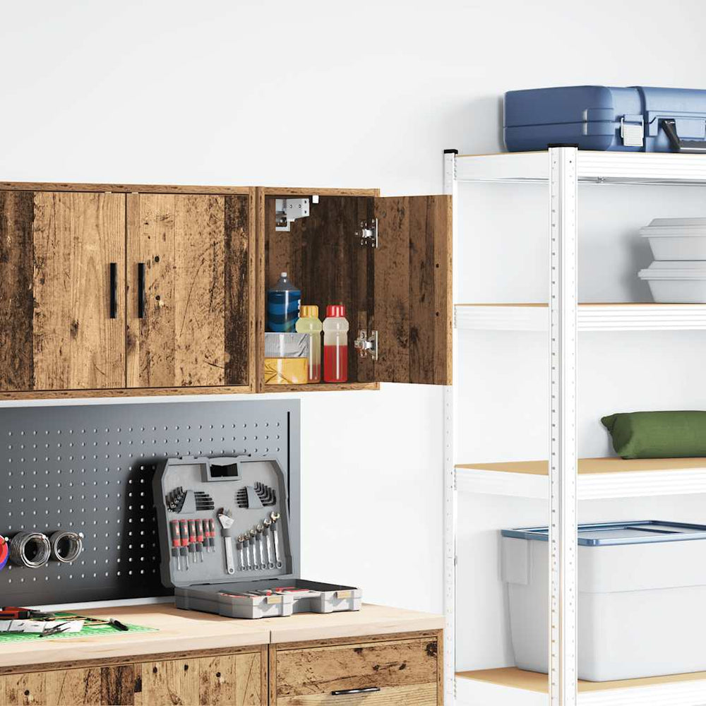 Vidaxl garage wandkast bewerkt hout oud hout
