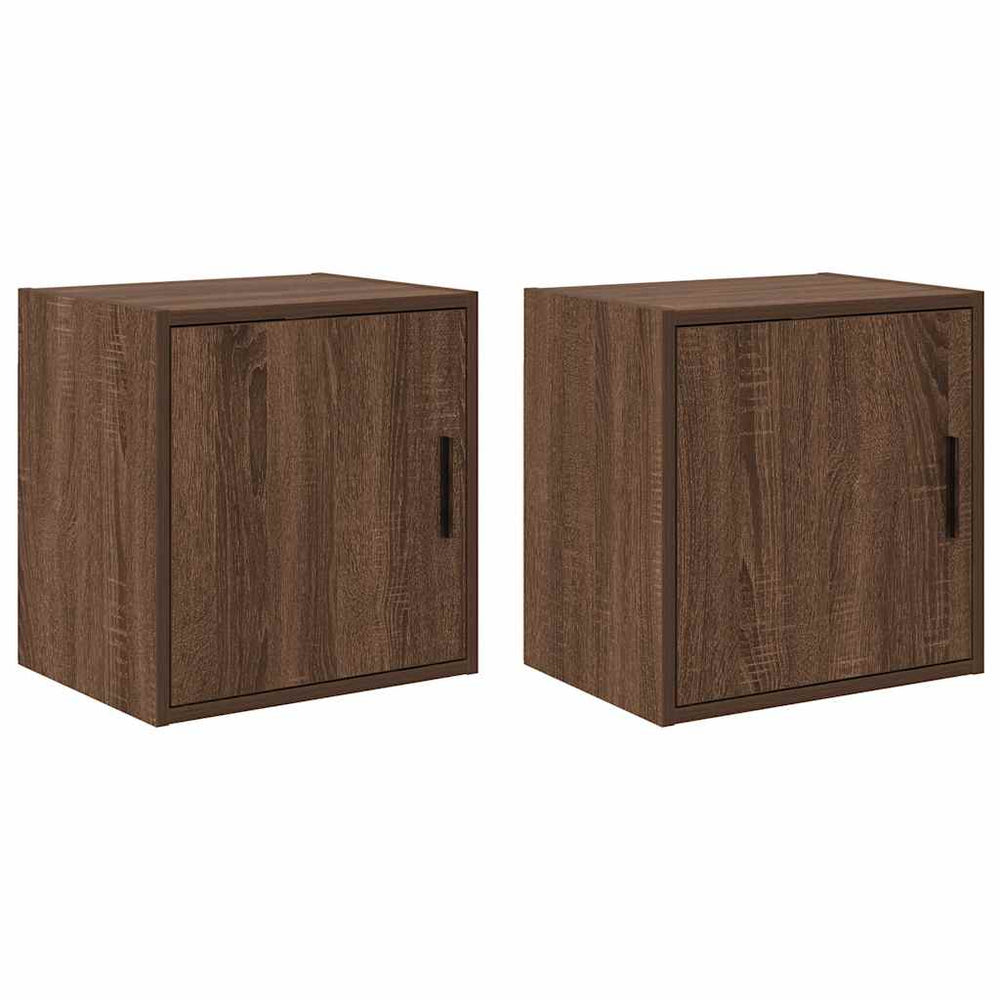 Vidaxl garagewandkasten 2 st spaanplaat bruin eiken