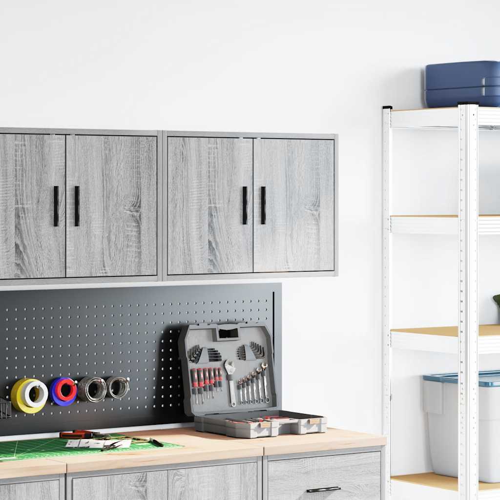 Vidaxl garage wandkast bewerkt hout grijs sonoma