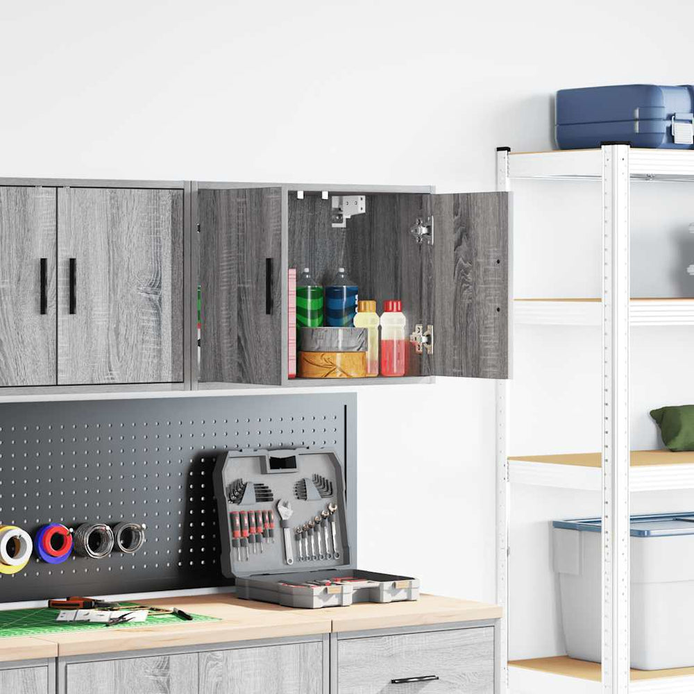 Vidaxl garage wandkast bewerkt hout grijs sonoma