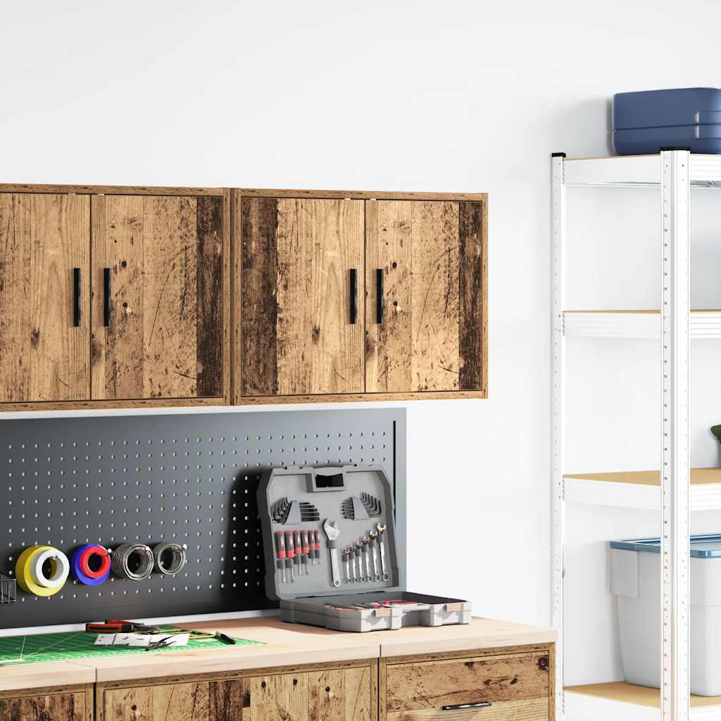 Vidaxl garage wandkast bewerkt hout oud hout
