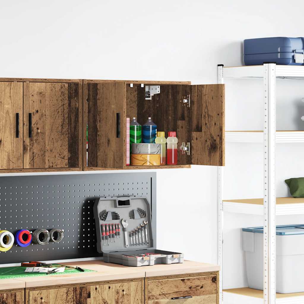 Vidaxl garage wandkast bewerkt hout oud hout