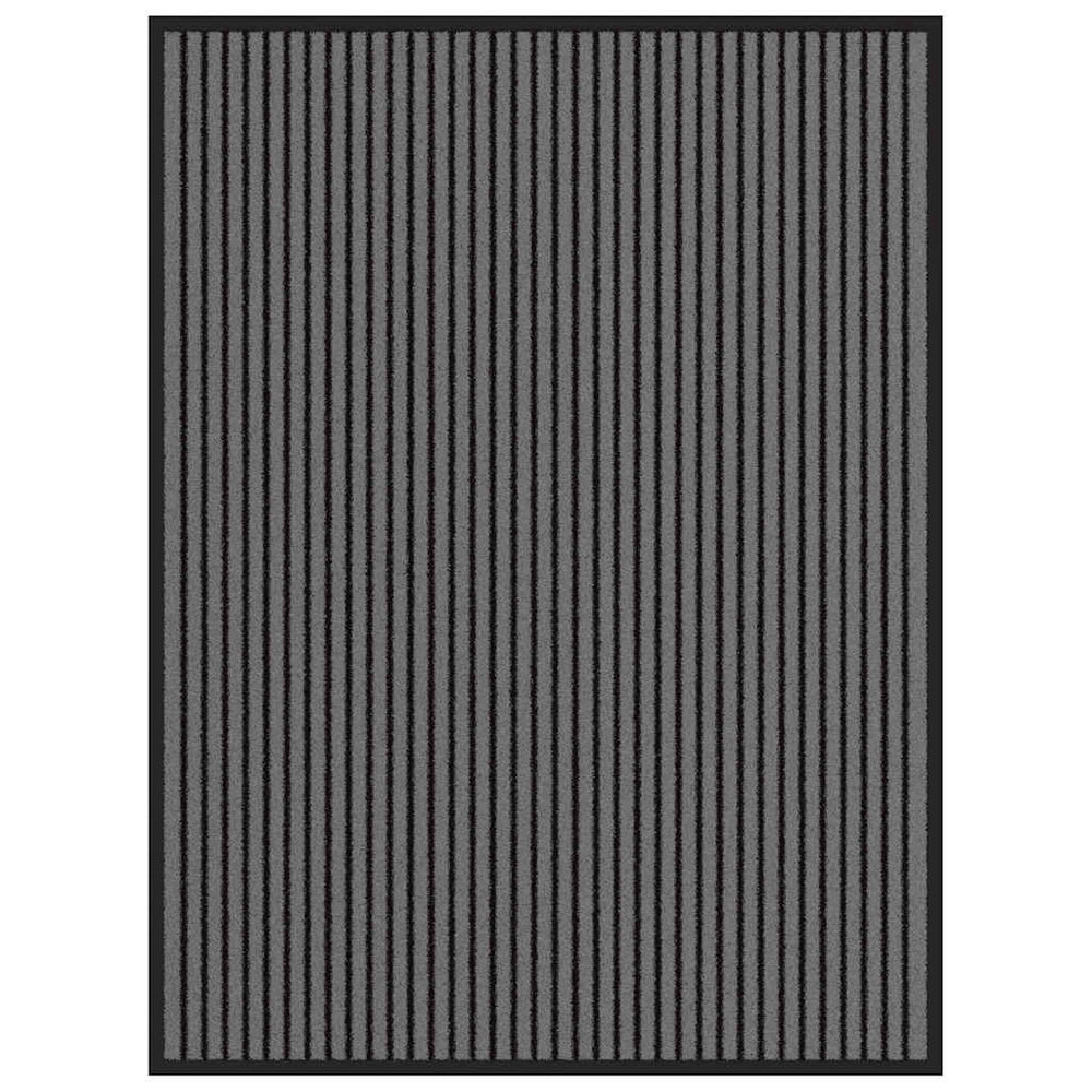 Vidaxl deurmat 90x120 cm gestreept zwart en grijs