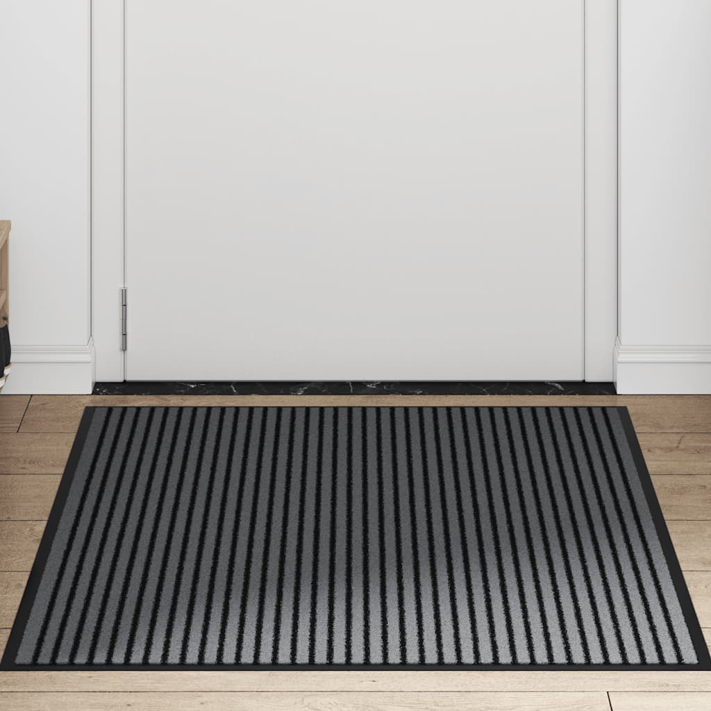 Vidaxl deurmat 90x120 cm gestreept zwart en grijs