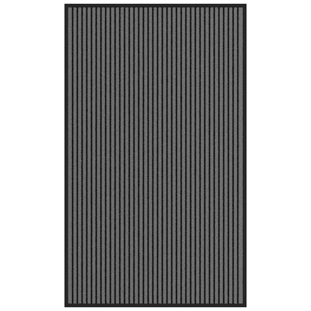 Vidaxl deurmat 90x150 cm gestreept 90x150 cm zwart en grijs