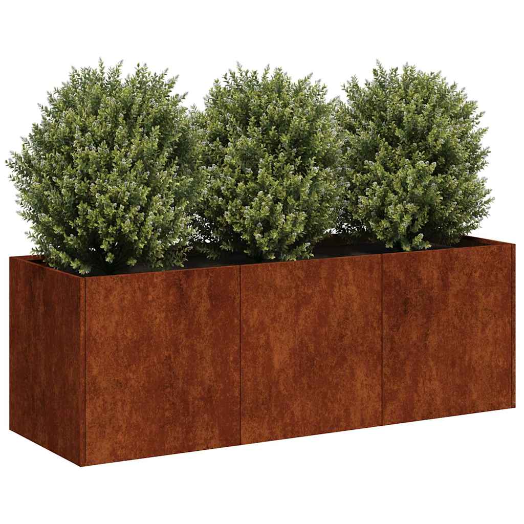 Vidaxl plantenbak roestig 120x40x40 cm weervast staal