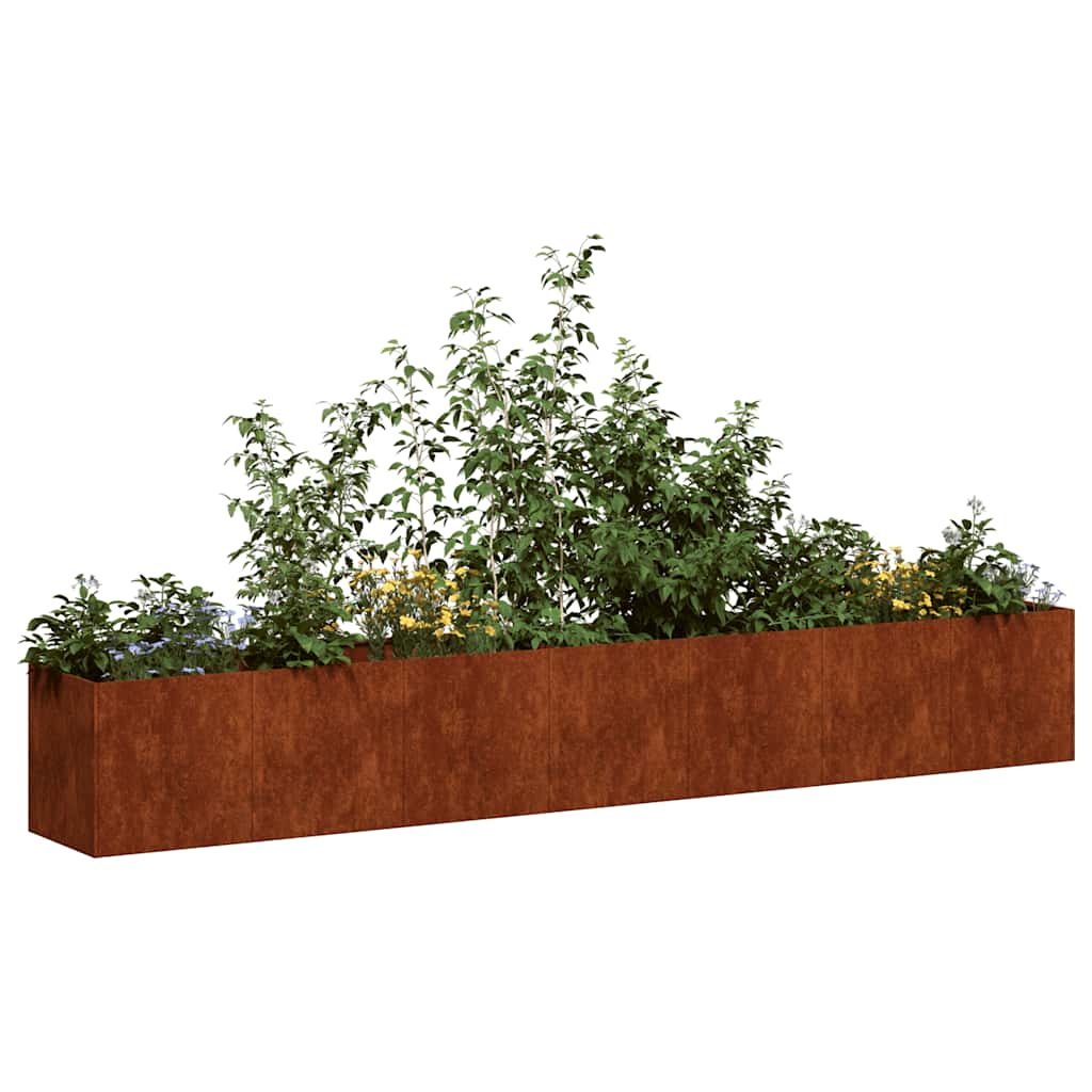 Vidaxl plantenbak roestig 280x40x40 cm weervast staal
