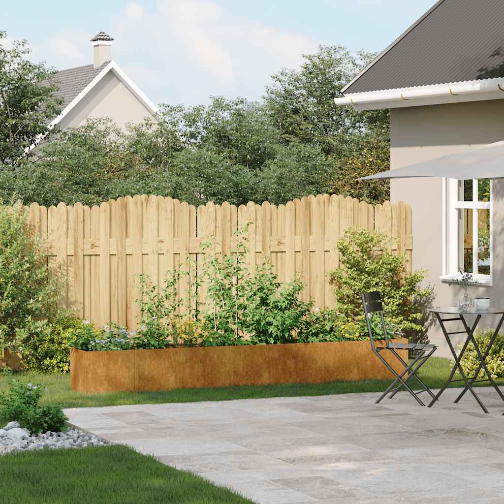 Vidaxl plantenbak roestig 280x40x40 cm weervast staal