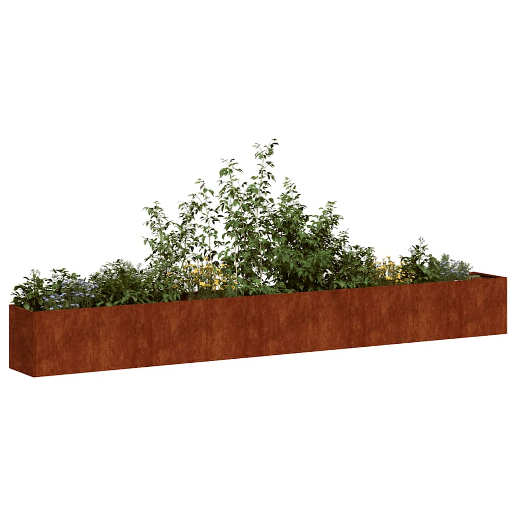 Vidaxl plantenbak roestig 360x40x40 cm weervast staal