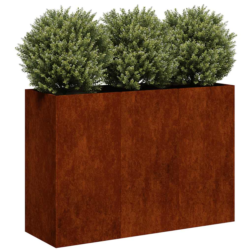 Vidaxl plantenbak roestig 120x40x80 cm weervast staal