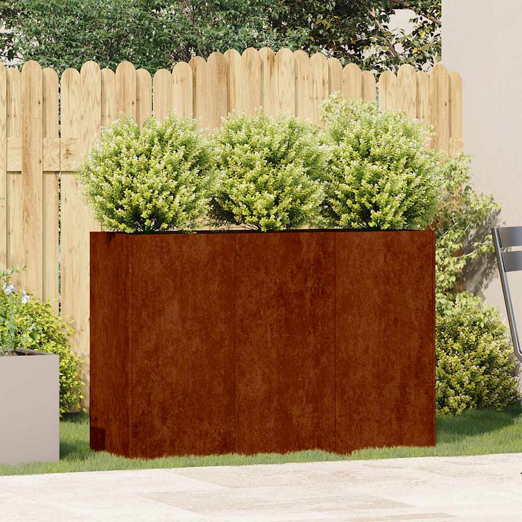Vidaxl plantenbak roestig 120x40x80 cm weervast staal