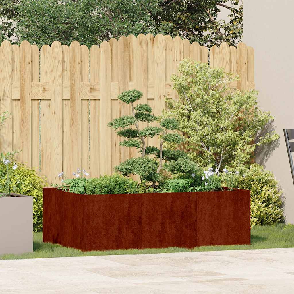 Vidaxl plantenbak roestig 120x80x40 cm weervast staal