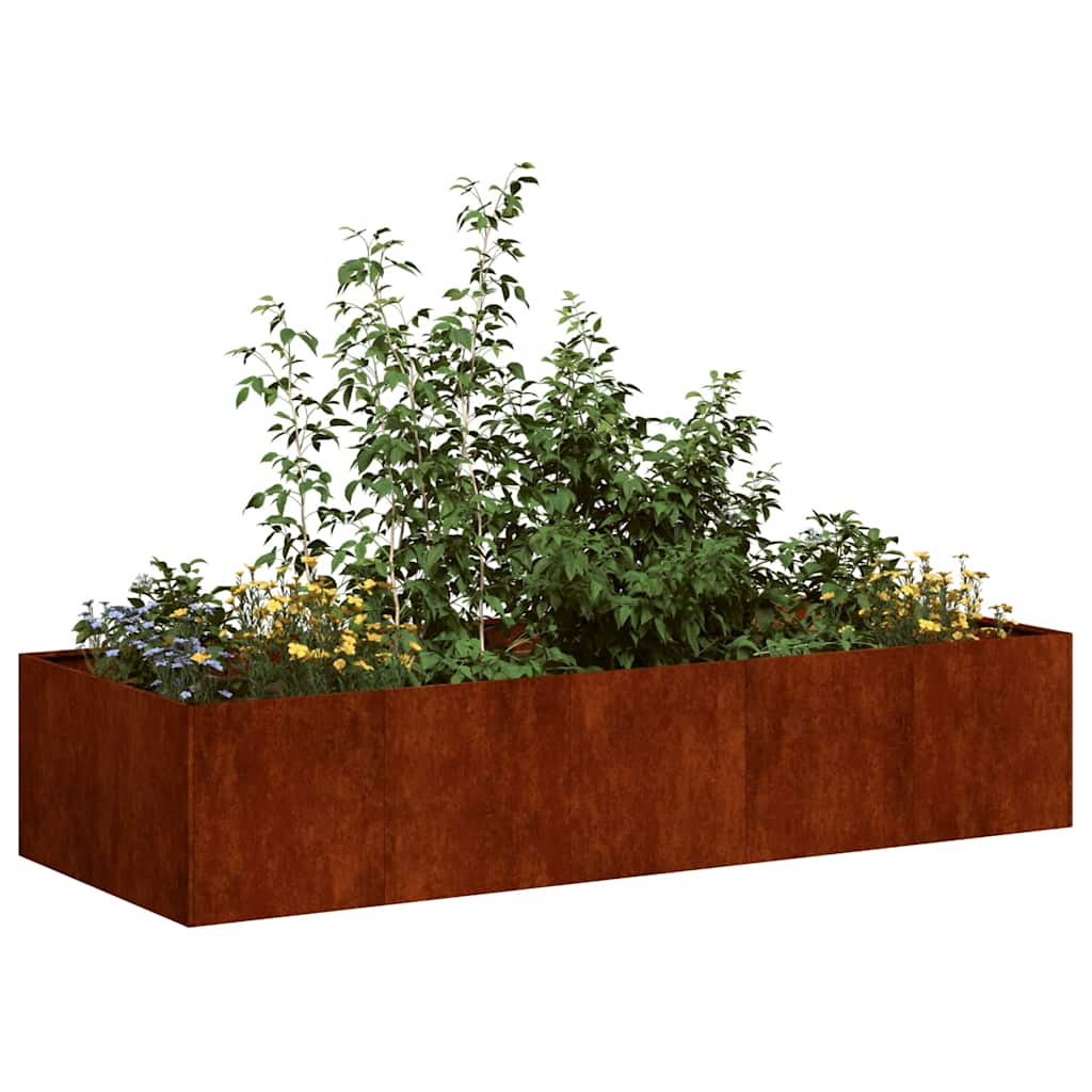 Vidaxl plantenbak roestig 200x80x40 cm weervast staal