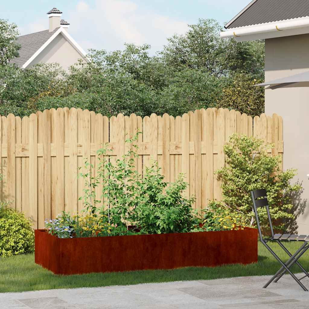 Vidaxl plantenbak roestig 200x80x40 cm weervast staal