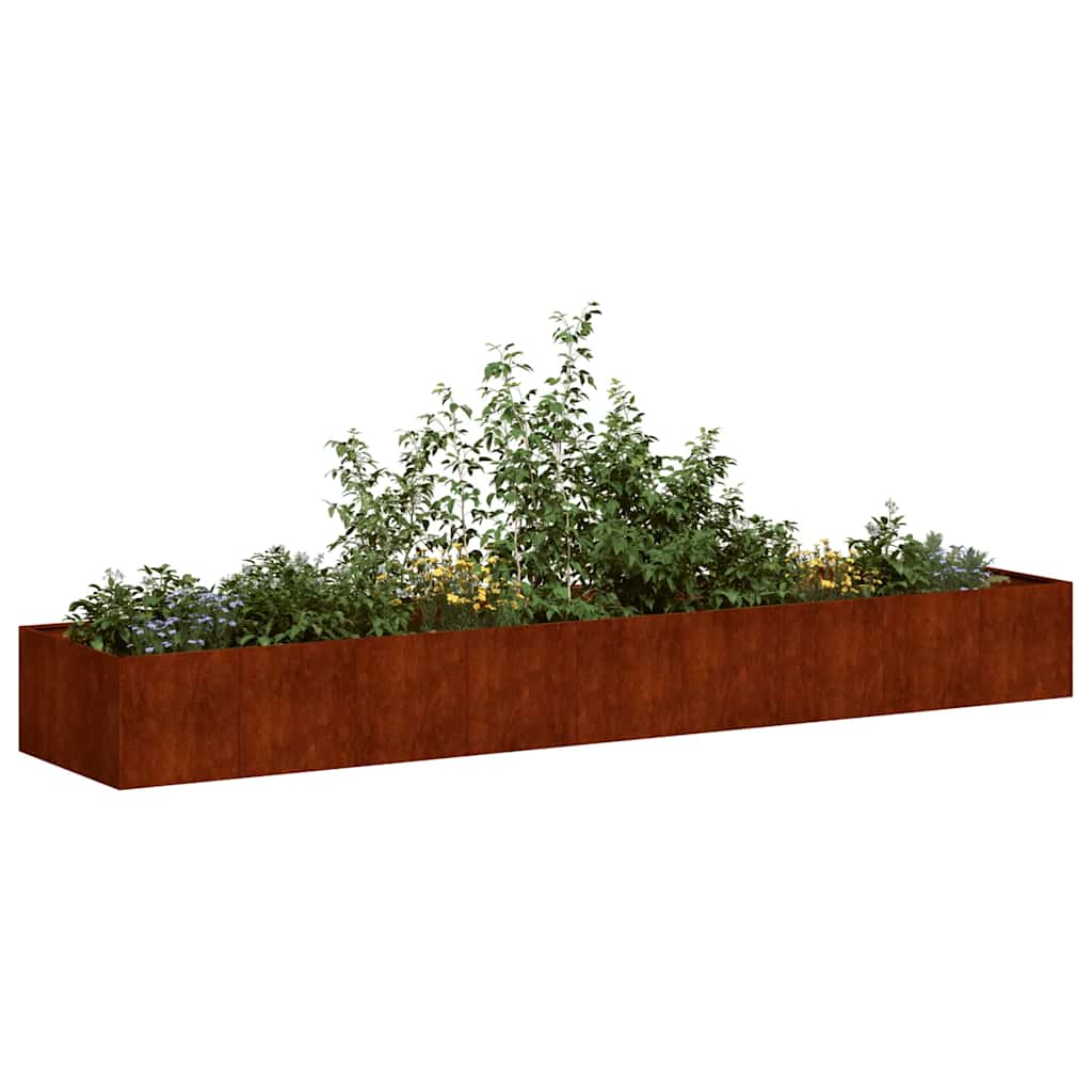 Vidaxl plantenbak roestig 360x80x40 cm weervast staal