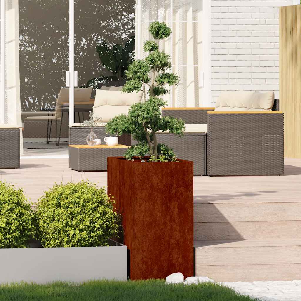 Vidaxl plantenbak roestig 40x80x80 cm weervast staal