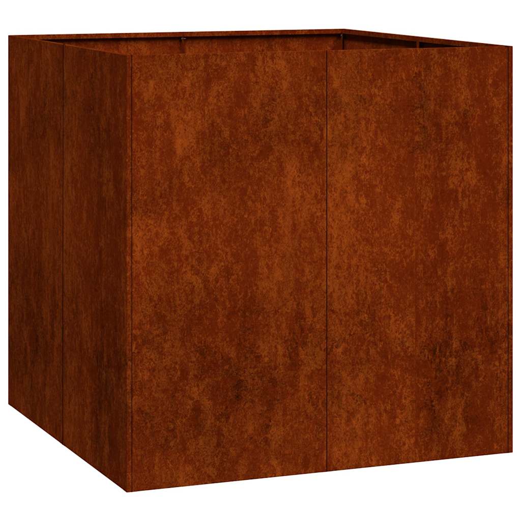 Vidaxl plantenbak roestig 80x80x80 cm weervast staal