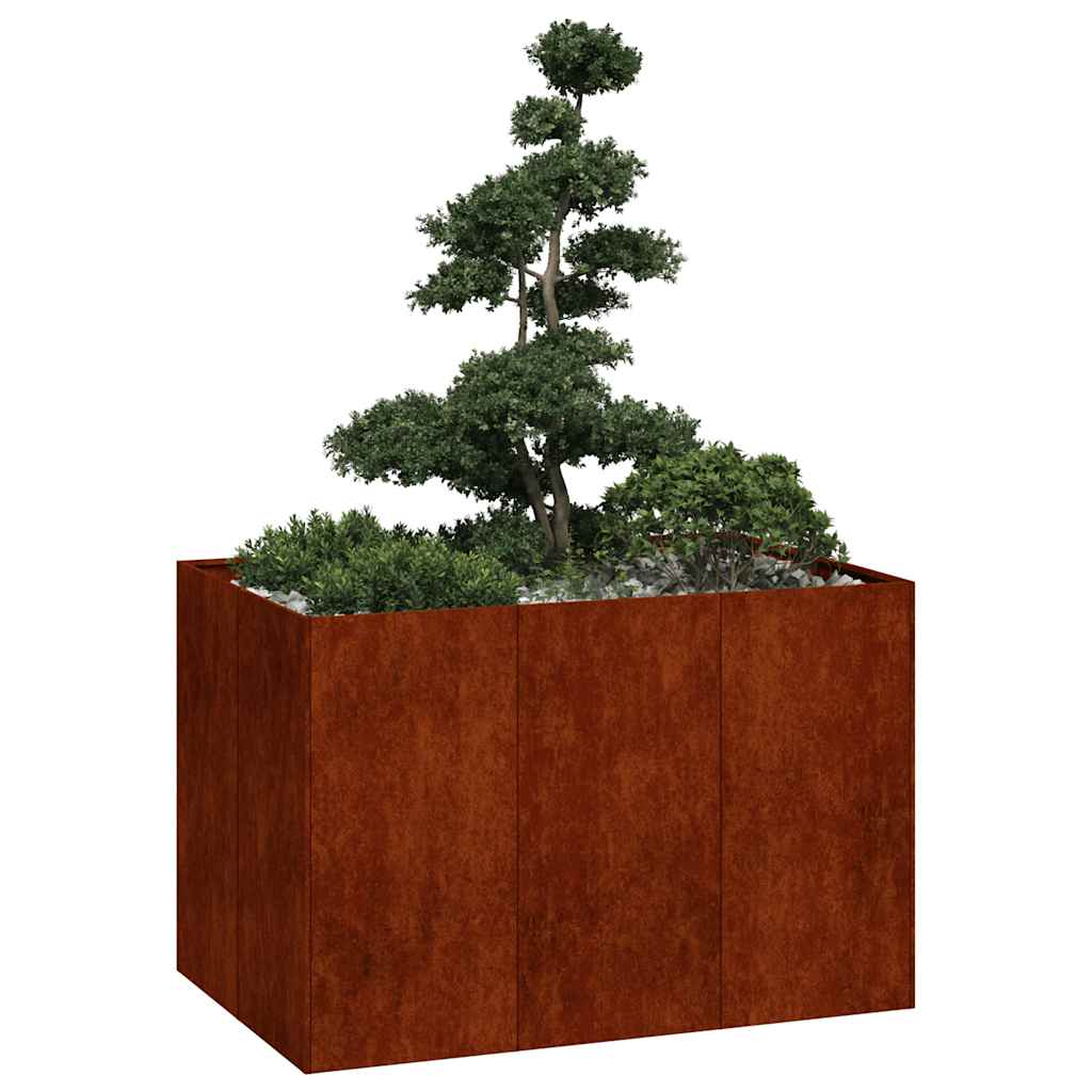 Vidaxl plantenbak roestig 120x80x80 cm weervast staal