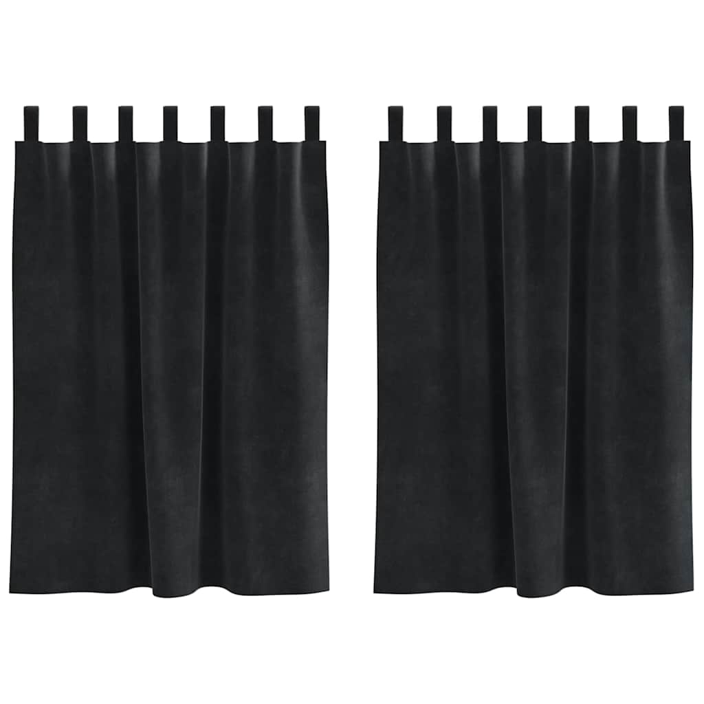Vidaxl verduisterende gordijnen 2 pcs zwart 140 x 140 cm fluweel