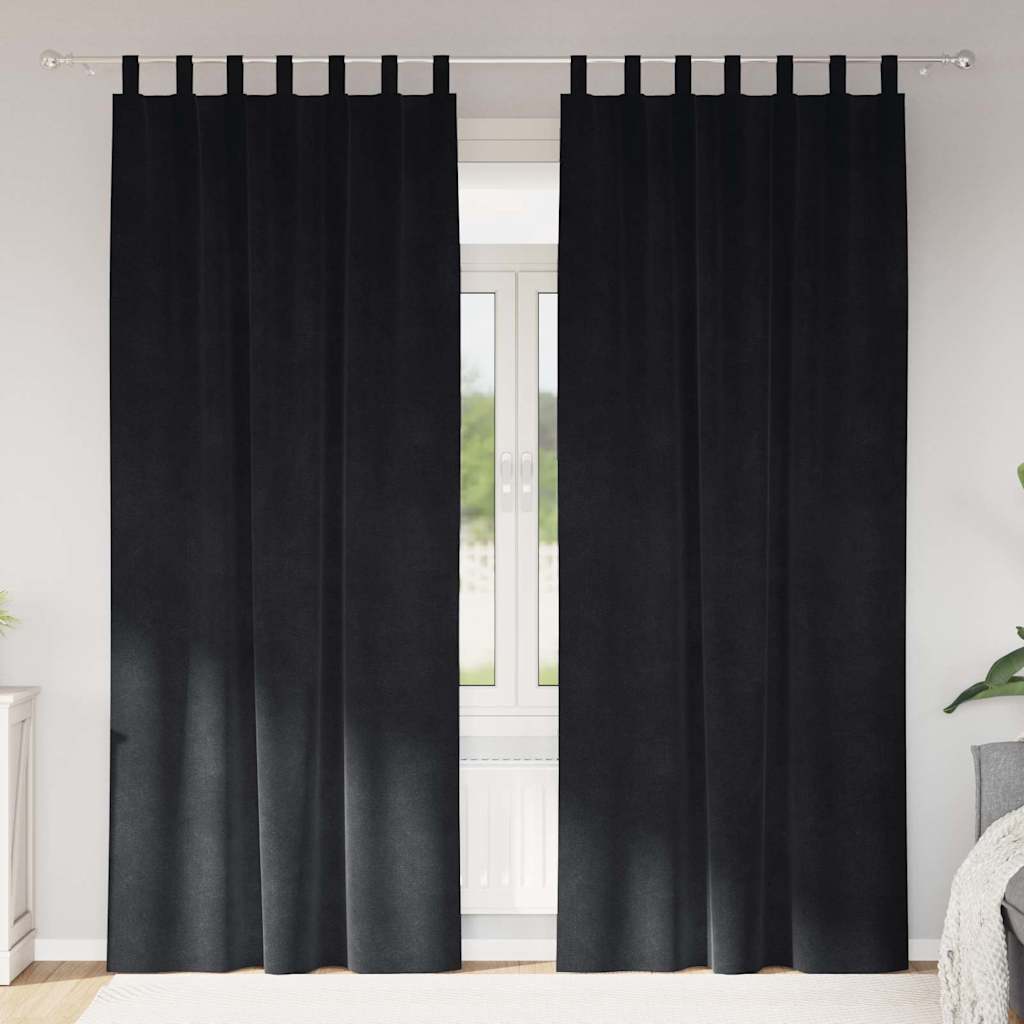 Vidaxl verduisterende gordijnen 2 pcs zwart 140 x 225 cm fluweel