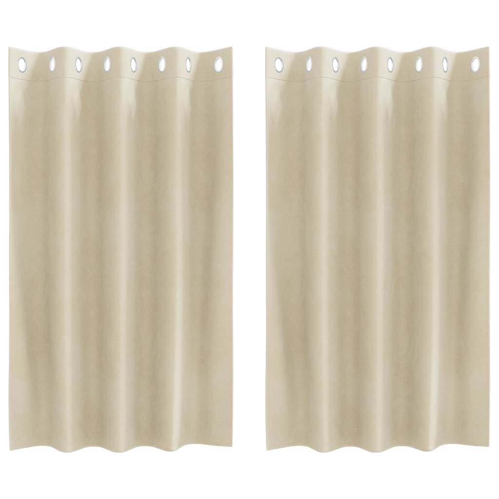 Vidaxl verduisterende gordijnen 2 pcs crème 140 x 140 cm fluweel