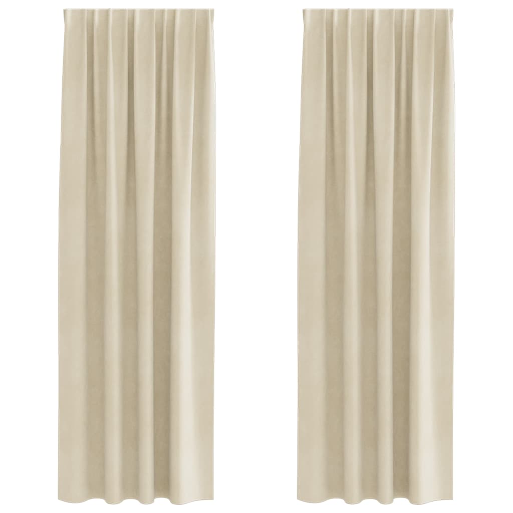 Vidaxl verduisterende gordijnen 2 pcs crème 140 x 245 cm fluweel
