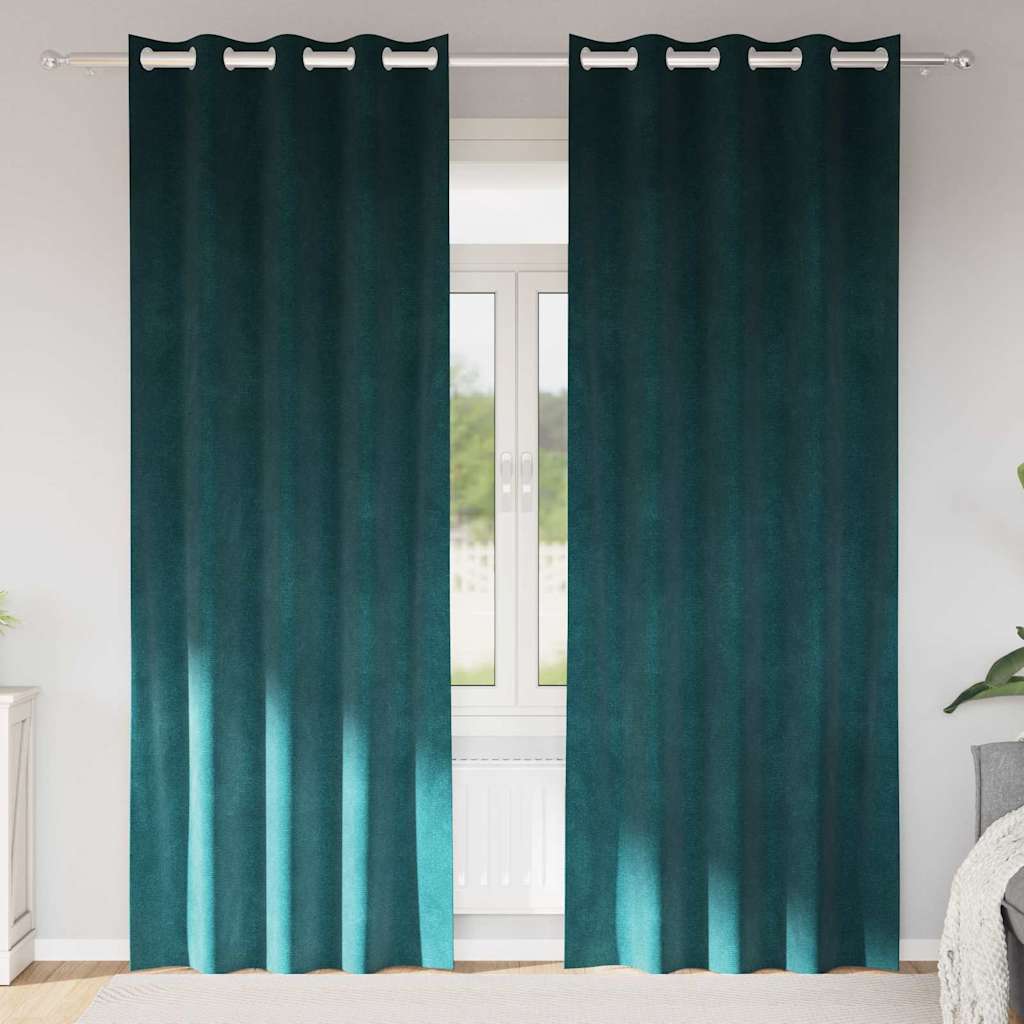 Vidaxl verduisterende gordijnen 2 pcs donkergroen 140 x 225 cm fluweel