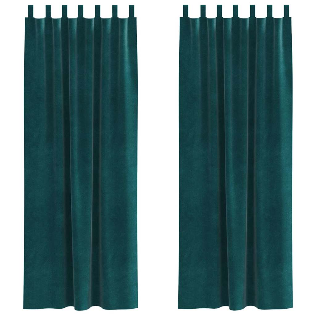 Vidaxl verduisterende gordijnen 2 pcs donkergroen 140 x 225 cm fluweel